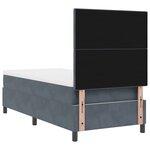 Lit à ressorts vidaXL avec matelas gris foncé 100x200 cm en velours