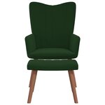 vidaXL Chaise de relaxation avec repose-pied Vert foncé Velours