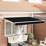 vidaXL Auvent Rétractable Noir 350x200 cm tissu