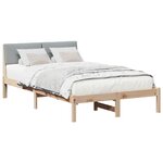 vidaXL Cadre de lit avec tête de lit Marron et gris clair 120 x 190 cm