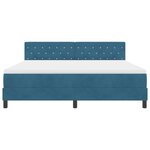 vidaXL Lit à ressorts avec matelas Bleu foncé 180 x 200 cm Velours