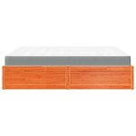 vidaXL Lit avec matelas cire marron 180x200 cm bois massif de pin