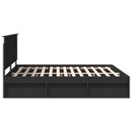 vidaXL Cadre de lit Noir 200 x 200 cm Bois de pin massif