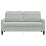 vidaXL Canapé à 2 places Gris clair 140 cm Velours