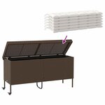 vidaXL Boîte rangement jardin roues marron 160x55x75 cm résine tressée