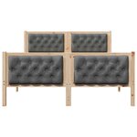 vidaXL Cadre de lit Gris foncé 150 x 200 cm Pin massif