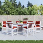 vidaXL Coussins de chaise à dossier bas lot de 6 rouge mélangé tissu