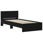 vidaXL Cadre de lit Chêne noir 90 x 200 cm Bois d'ingénierie