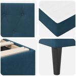 vidaXL Cadre de lit avec matelas Bleu 200 x 200 cm Velours