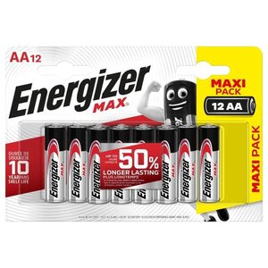 Piles Alcalines Energizer Max AA/LR6, pack de 12