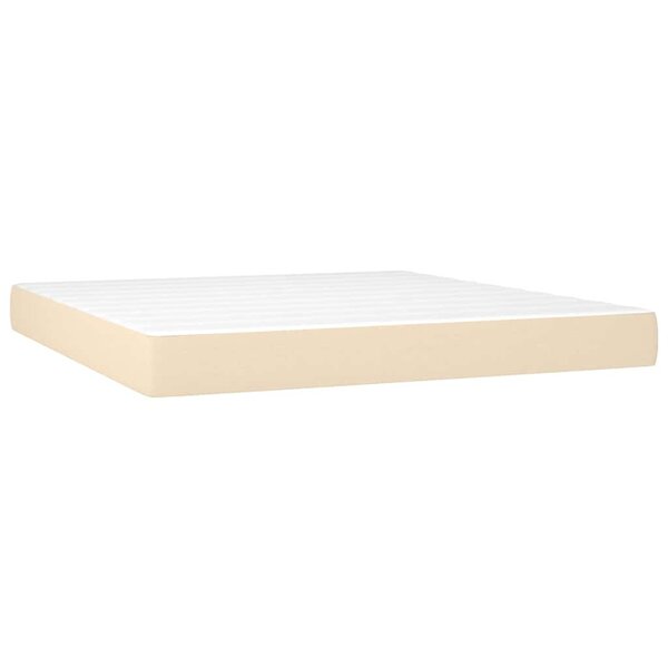 vidaXL Matelas de lit à ressorts ensachés fermeté moyenne Crème 160x200x20 cm Tissu