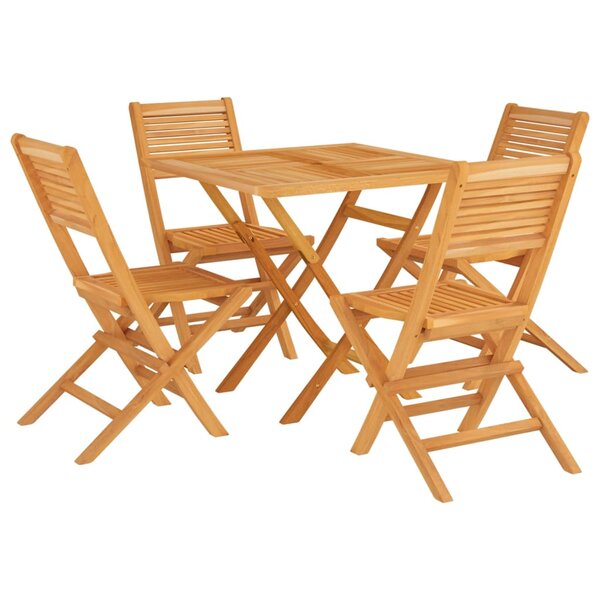 vidaXL Ensemble à manger de jardin 5 Pièces Bois de teck massif