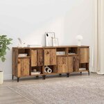 vidaXL Buffets 3 Pièces Bois Ancien 60 x 35 x 70 cm Bois d'ingénierie