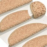 vidaXL Tapis d'escalier 30 pièces 65 x 21 x 4 cm Doré Demi-rond Grand