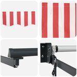 vidaXL Auvent Automatique Rétractable Rayé Rouge et Blanc 450x300 cm