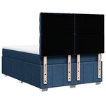 vidaXL Sommier à lattes de lit avec matelas Bleu 140x190 cm Tissu