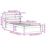 vidaXL Cadre de lit avec tête de lit sans matelas 90x200 cm