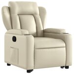 vidaXL Fauteuil inclinable Crème Similicuir