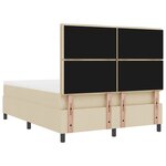vidaXL Lit à ressorts avec matelas crème 140x200 cm en tissu