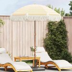vidaXL Parasol Jaune et blanc Ø 160 x 195 cm Acier