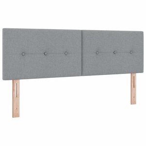 vidaXL Tête de lit LED avec bandes LED Gris clair 160 cm tissu