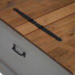vidaXL Coffre de rangement HALDEN gris 91x91x47 cm bois massif pin