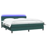 vidaXL Sommier à lattes de lit et matelas et LED vert foncé 180x220cm velours