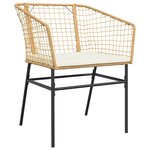 vidaXL Ensemble à manger jardin coussins 9Pièces marron poly rotin verre