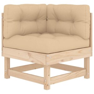 vidaXL Canapé d'angle avec coussins bois de pin solide