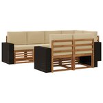 vidaXL Ensemble de canapés d'extérieur 7 pc Naturel et Beige Polyester