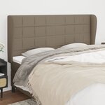 vidaXL Tête de lit avec oreilles Taupe 203x23x118/128 cm Tissu