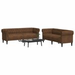 vidaXL Ensemble de canapés 2 Pièces marron tissu