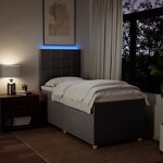 vidaXL Sommier à lattes de lit avec matelas Taupe 90x200 cm Tissu