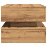 vidaXL Table basse avec lumières LED chêne artisanal 90x50x40 cm
