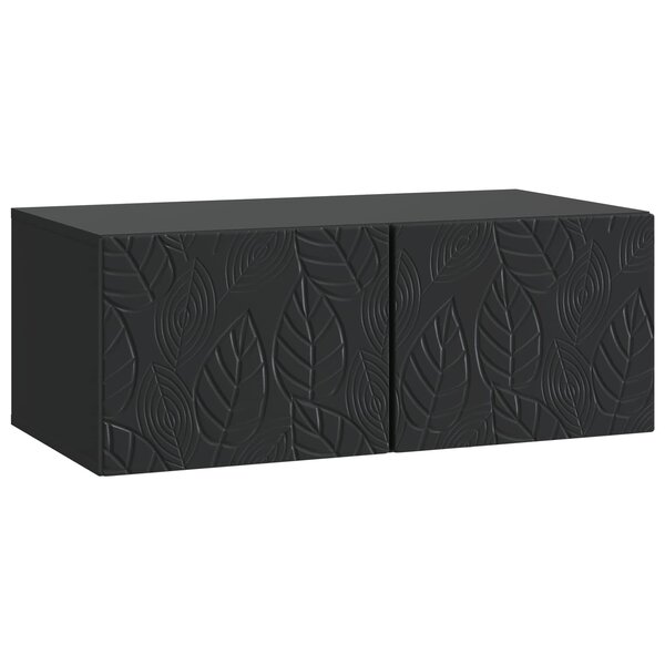 vidaXL Meuble TV mural 78 5 x 31 cm Noir Bois d'ingénierie