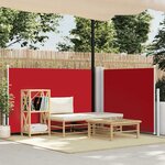 vidaXL Auvent latéral rétractable Rouge 100 x 600 cm