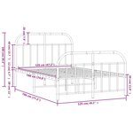 vidaXL Cadre de lit métal sans matelas avec pied de lit noir 120x190cm