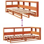 vidaXL Lit bibliothèque sans matelas cire marron 75x190 cm pin massif