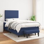 vidaXL Sommier à lattes de lit avec matelas Bleu 120x200 cm Tissu