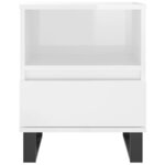 vidaXL Tables de chevet 2 Pièces blanc brillant 40x35x50 cm