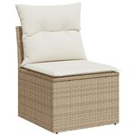 Set de Canapé de Jardin vidaXL 11 pièces avec coussins Beige Poly Rattan Acacia