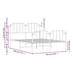 vidaXL Cadre de lit métal sans matelas avec pied de lit noir 135x190cm
