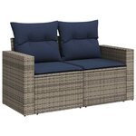 vidaXL Salon de jardin 11 Pièces avec coussins gris résine tressée