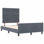 vidaXL Cadre de lit avec tête de lit Gris foncé 120 x 190 cm Velours