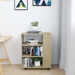 vidaXL Armoire à roulettes Chêne Sonoma 60x35x75 cm Bois d’ingénierie