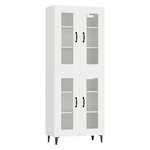 vidaXL Buffet haut Blanc 69 5x34x180 cm Bois d'ingénierie