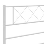 vidaXL Cadre de lit métal avec tête de lit blanc 160x200 cm