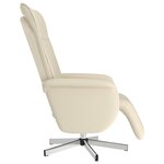 vidaXL Fauteuil inclinable de massage et repose-pieds crème similicuir