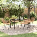 vidaXL Ensemble de salle à manger pour jardin 5 Pièces Marron Poly rotin