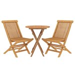 vidaXL Ensemble à manger de jardin 3 Pièces Bois de teck massif